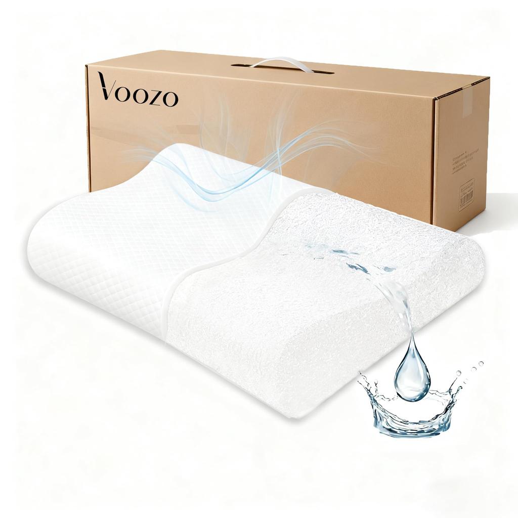 Voozo Pillow, High-Resilience Firm Fiber Pillow, 2-Level Height Adjustment, Pressure Dispersion, Easy Turning, Odor Resistant, Breathable, Suitable