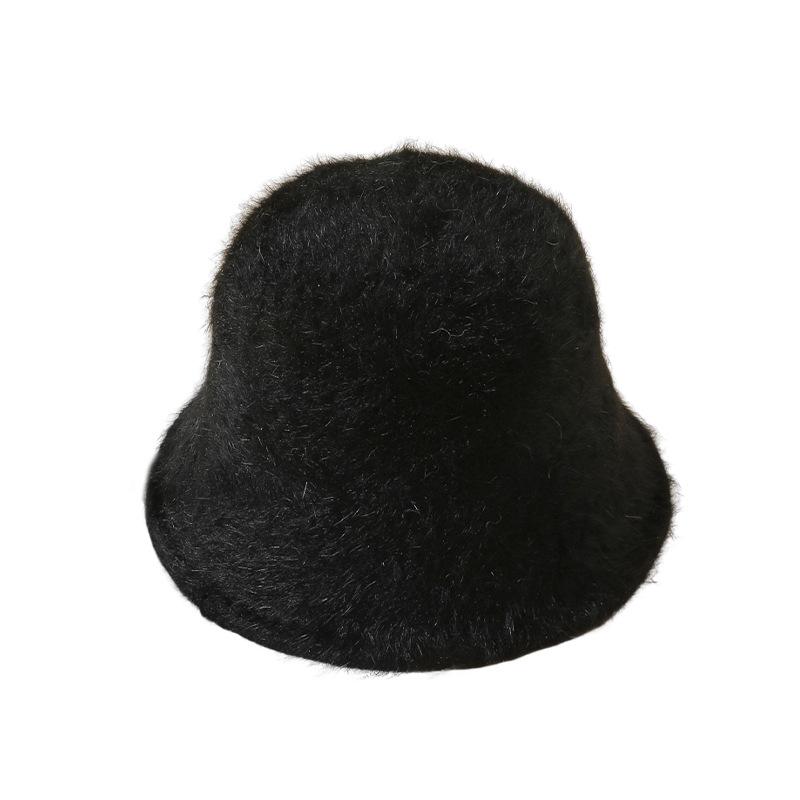 Autumn and winter new imitation rabbit fur bucket hat women's fashion street shot warm hat thickened dome versatile fisherman hat