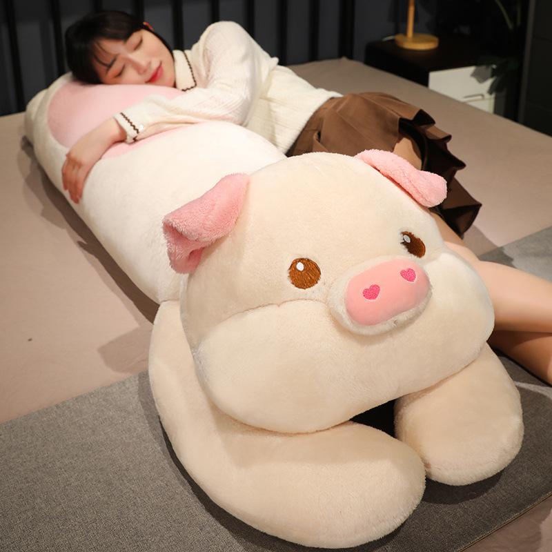 

Милая маленькая кукла-свинка, спящая на кровати с подушкой, огромная кукла-свинка, подушка, плюшевая игрушка, кукла 60cm (0.35kg)