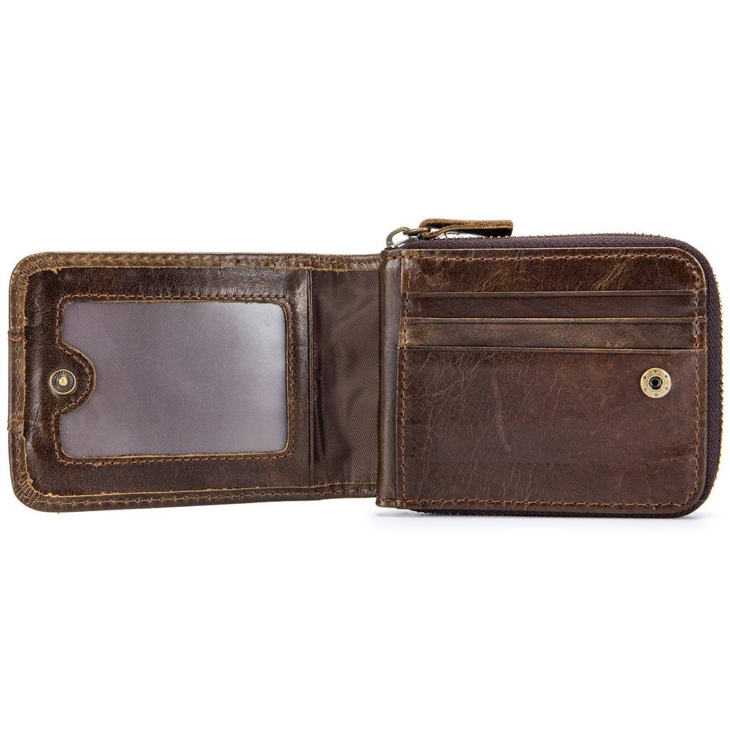 Leather Bifold Wallet for Men Travel Purse Pouch Gift