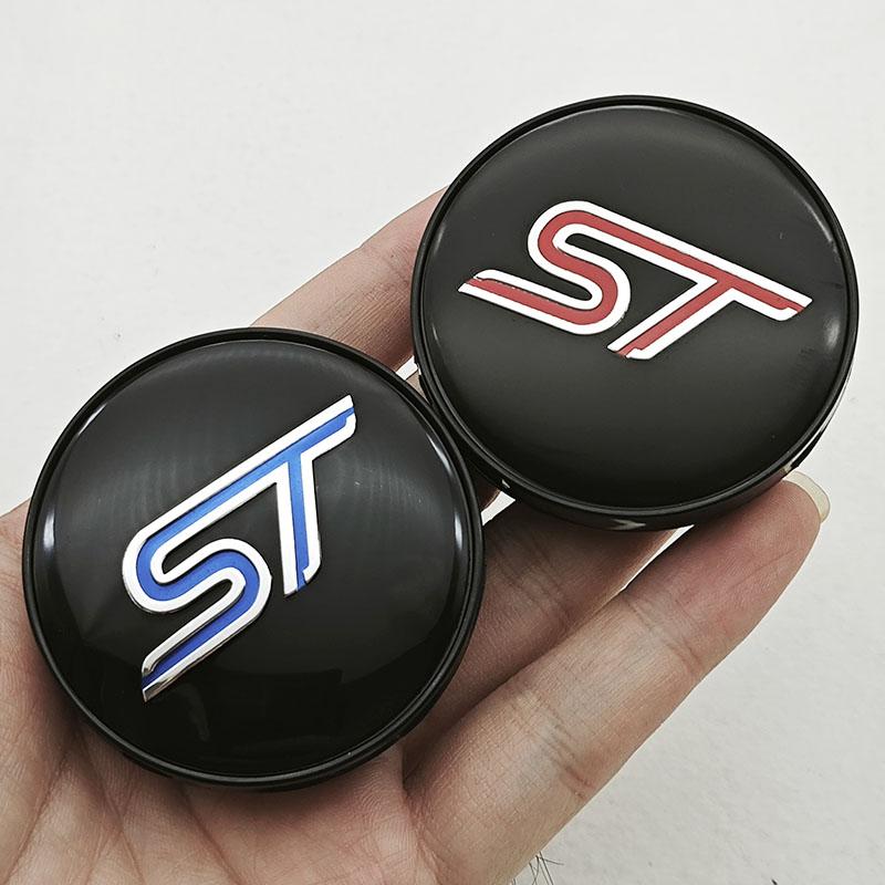 4PCS 60mm ST Line Logo ST Car Wheel Center Hub Caps Rim Cover For Ford Focus Mondeo Mustang Fiesta Kuga MK2 Hubcaps Accessories