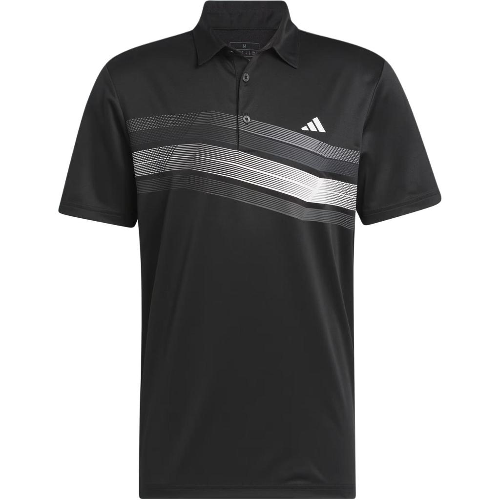 Adidas Core Series Chest Stripe Logo Golf Comfortable Short Sleeve Polo Shirt Men Tops Black IX2018