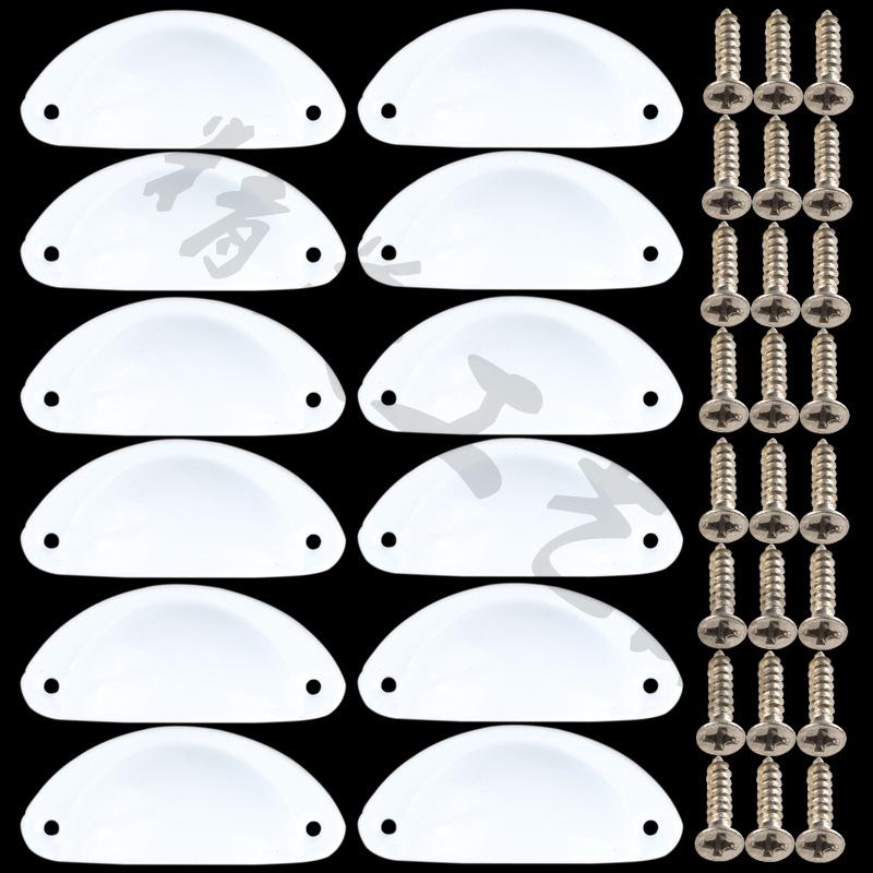 Set of 12 Retro Semicircular Iron Drawer Pulls, 82mm, for Home Cabinet Decoration.