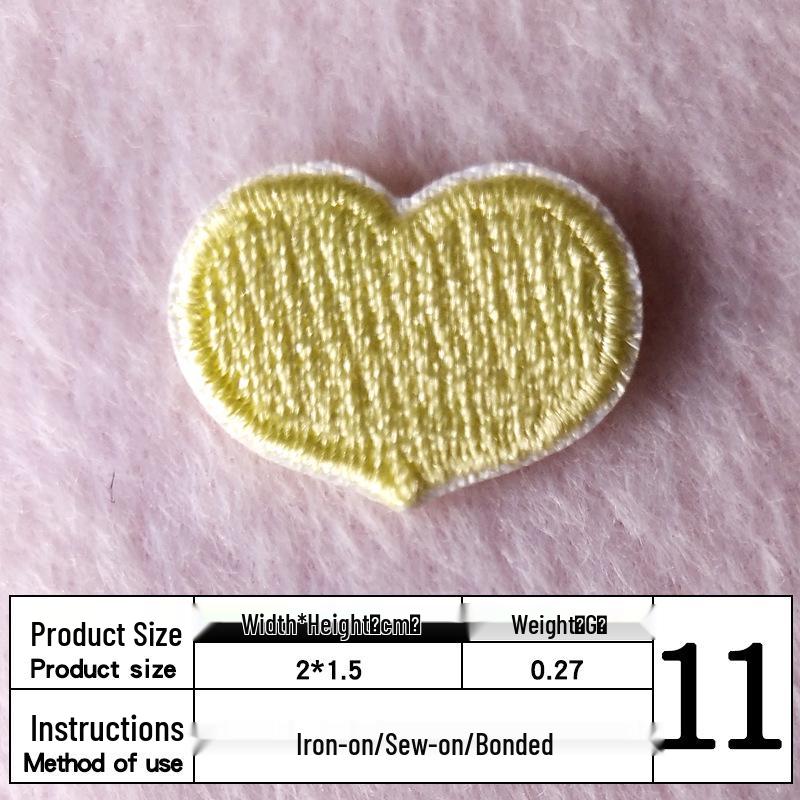 Na Yang Heart Embroidery Self-Adhesive Patch for DIY Clothing and Decoration