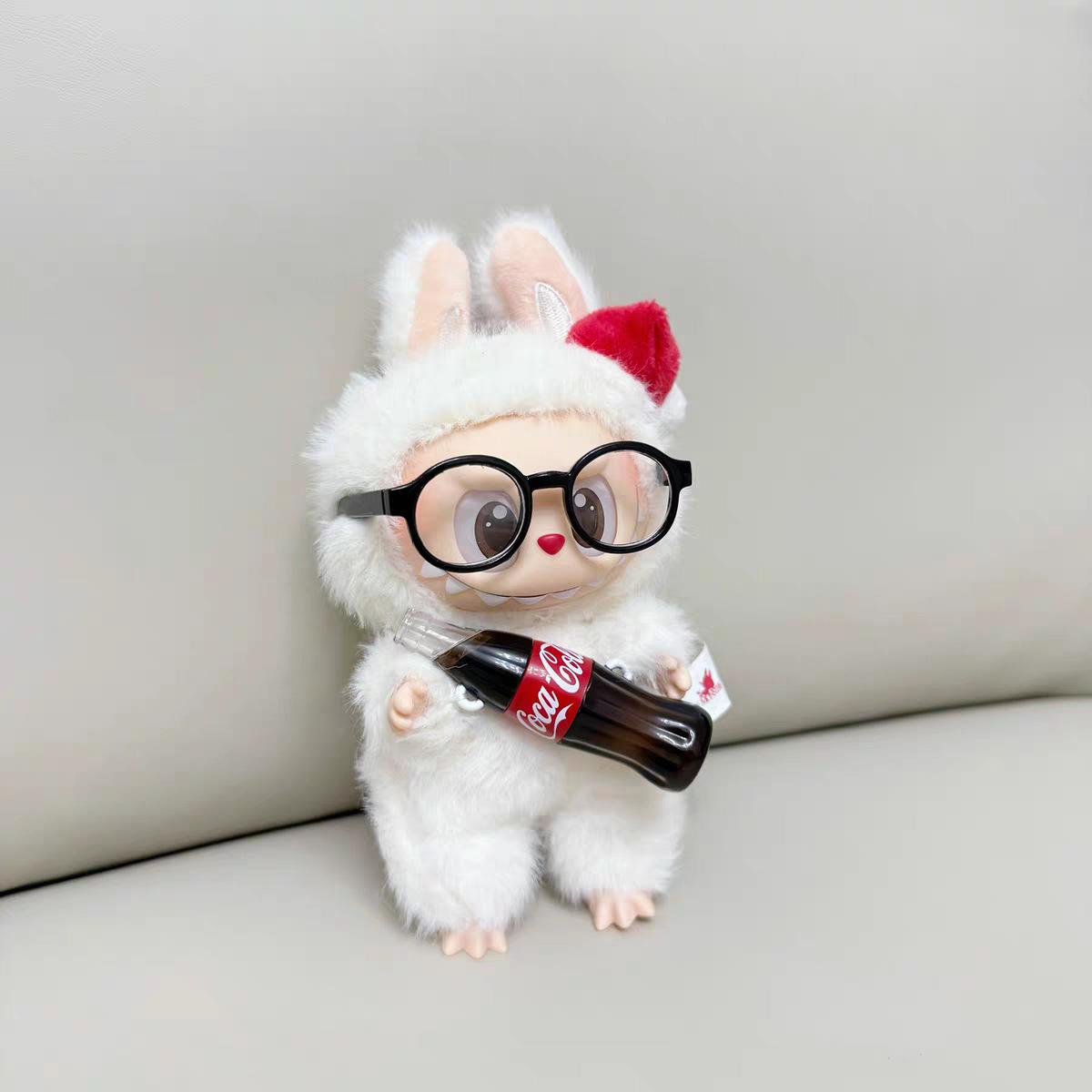 

1/6 5cm Cute Plastic Glasses for 10 15cm Labubu Dolls Delicate Workmanship Toy Glasses Accessories