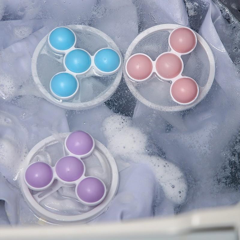 Bolsa de filtro para lavadora automática de ondas redondas opcional de tres colores, bola descontaminante para limpieza del cabello