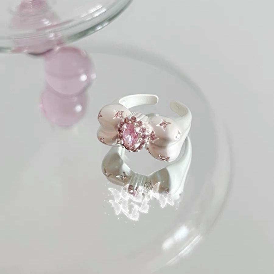 Bow Ring Women'S Niche Design Personalized Tail Ring High Value Sweet Open Ring