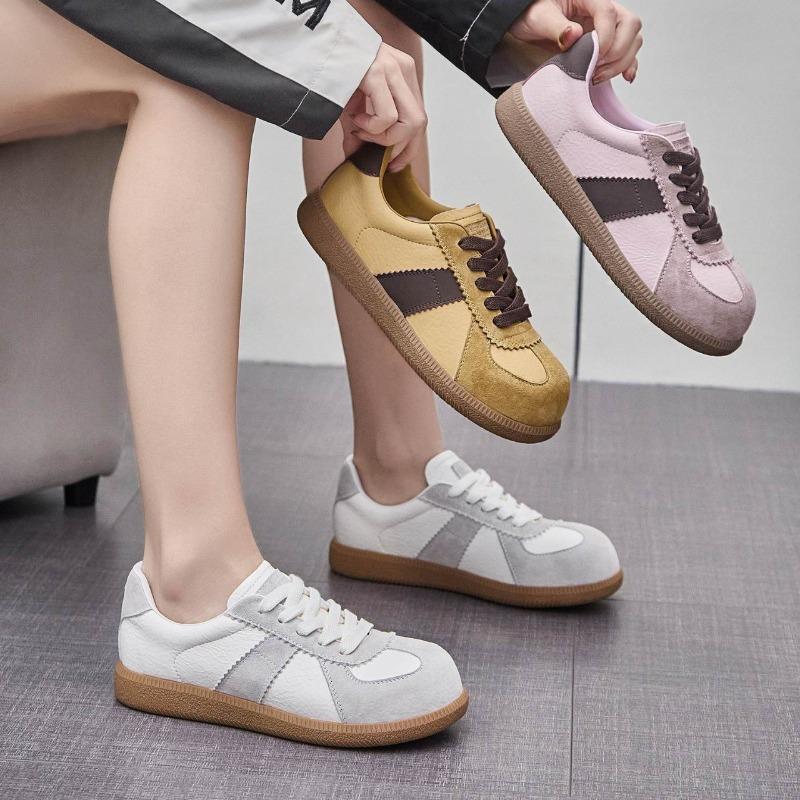 Leather soft sole spring new fashion versatile casual sports board shoes women's bread shoes tide