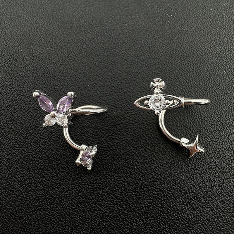 1Pcs S-Shaped Butterfly Saturn Surround Planet Spiral Ear Bone Nail For Women Ear Bone Ring Earrings Accessories