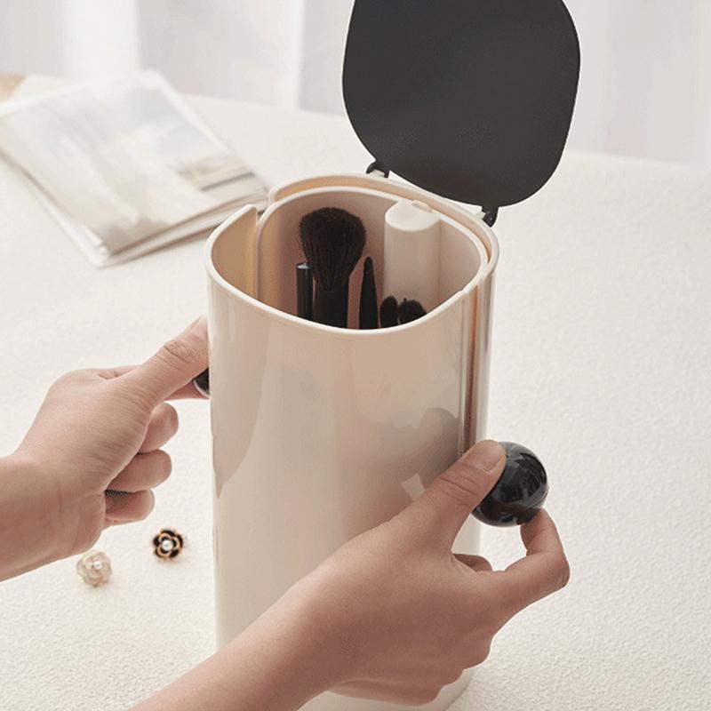 Automatic Lift Makeup Brush Holder Creative Eyebrow Pencil Storage Box Dustproof Waterproof Organizer