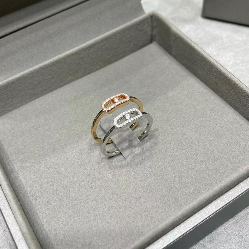 2024 MessiKa Sliding Hollow Diamond Ring: Fashionable Movable Single Stone Design for Men and Women Couples