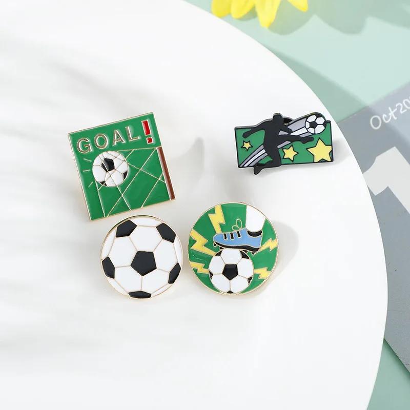Football Competition Enamel Pin Custom Brooches for Bag Clothes Lapel Pin Badge Shoot and Goal Jewelry