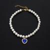 Luxury Pearl Pet Collar Pet Cat Dog Collar Love Pendant Pet Supplies Love Crystal Collars Kitten Collars Cat Necklace