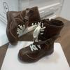 Korean version of girls' shoes retro casual Martin boots 2025 new little girl outdoor boots lace-up-free sports short boots