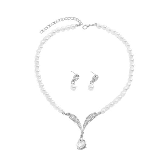 Royal Style Princess Imitation Pearl Teardrop hänge Elegant halsband örhängen