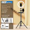 Dual Mobile Phone Tripod with Multi-Angle Stand and Fill Light for Outdoor Live Streaming and Photography