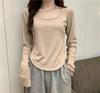 Women's Slim-Fit Irregular Long-Sleeve Top - Trendy Autumn Base Layer