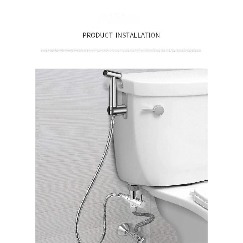 Stainless Steel Handheld Toilet Bidet Sprayer Set Self Cleaning Hand Bidet Faucet Shower Head For Bathroom