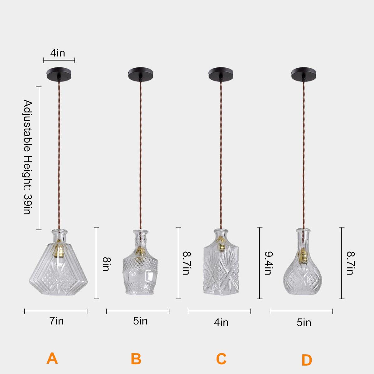 

4 шаблона винтажный графин бутылка подвеска потолочный светильник люстра светильник домашний декор D