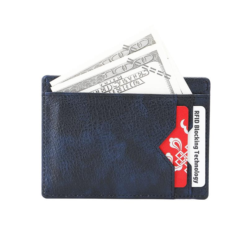 Crazy Horse Leather Wallet Ultra-thin Card Holder Genuine Leather Card Holder RFID Wallet CardOEM