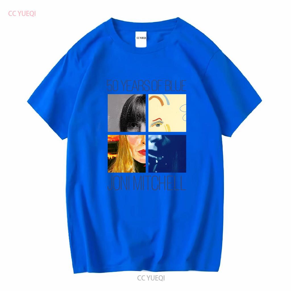 Joni Mitchell 50 Years of Blue in White T Shirt Full Size S To 5XL LL1637 vintage Washed Top For Everyday Wear Unisex Soft