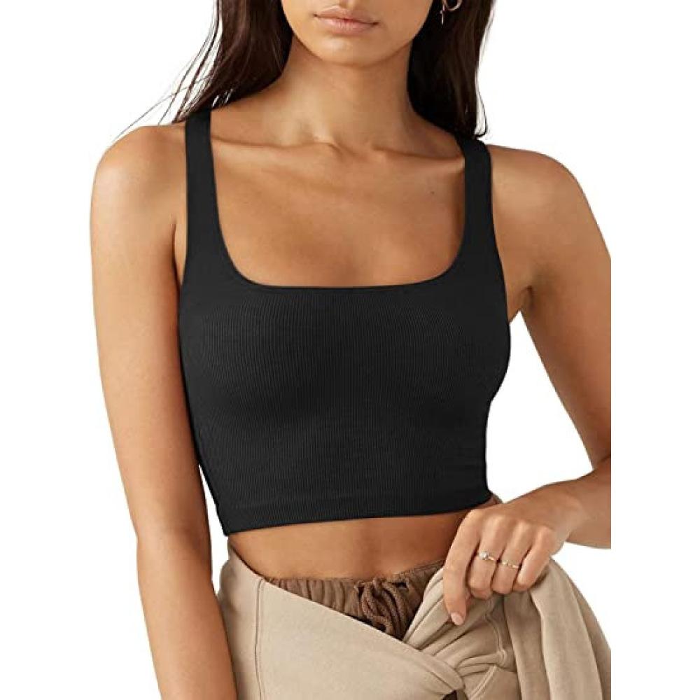 Women's Solid Color Fashion Trend Sexy Threaded Short Vest