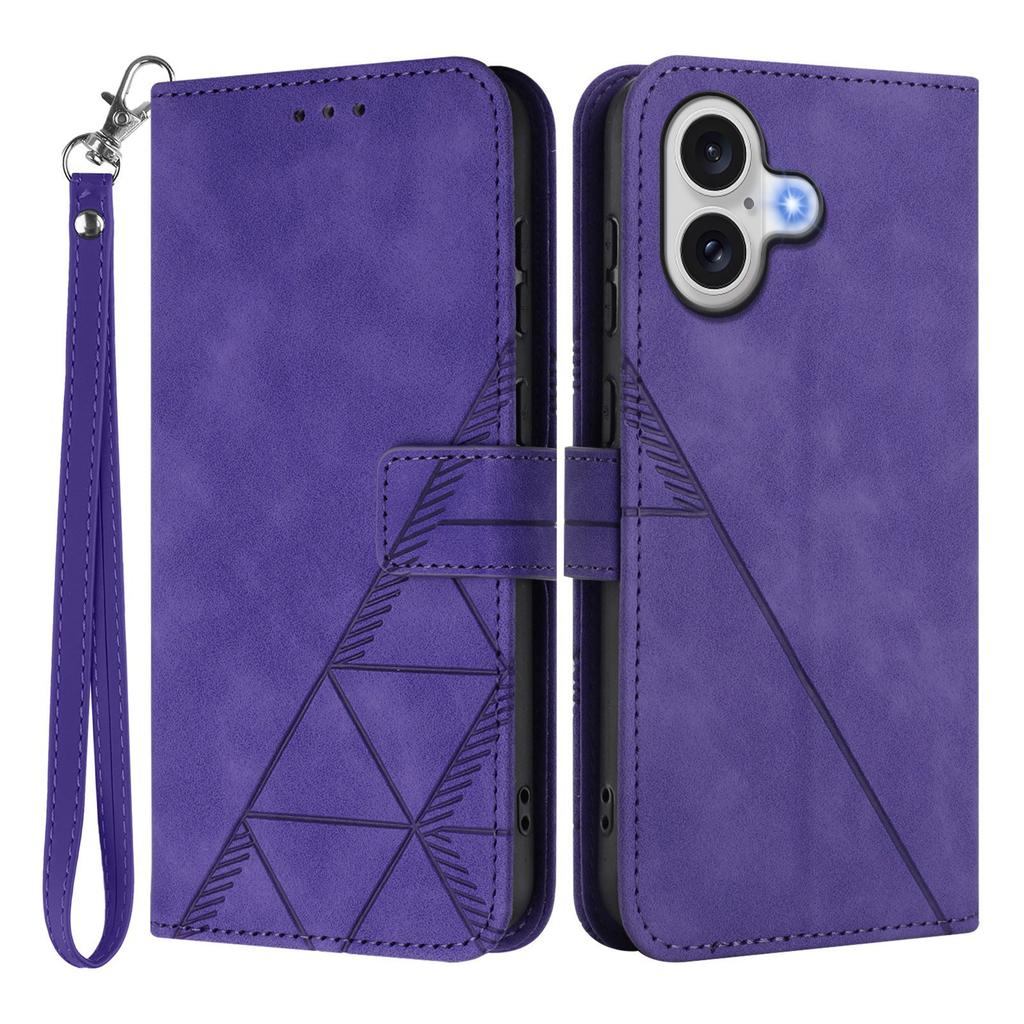 For iPhone 17 Leather Case with Hand Strap Wallet Stand Phone Cover