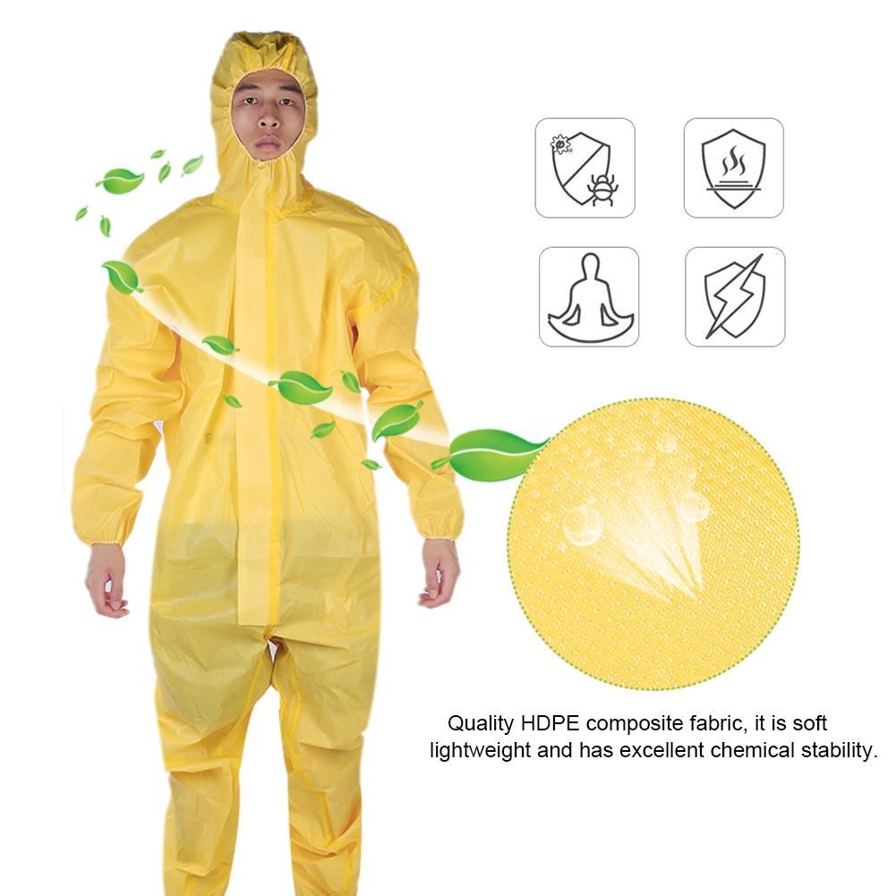 3085T Yellow Protective Coverall Anti Static Chemical Acid Alkali Oil Protection Suit(XXL)