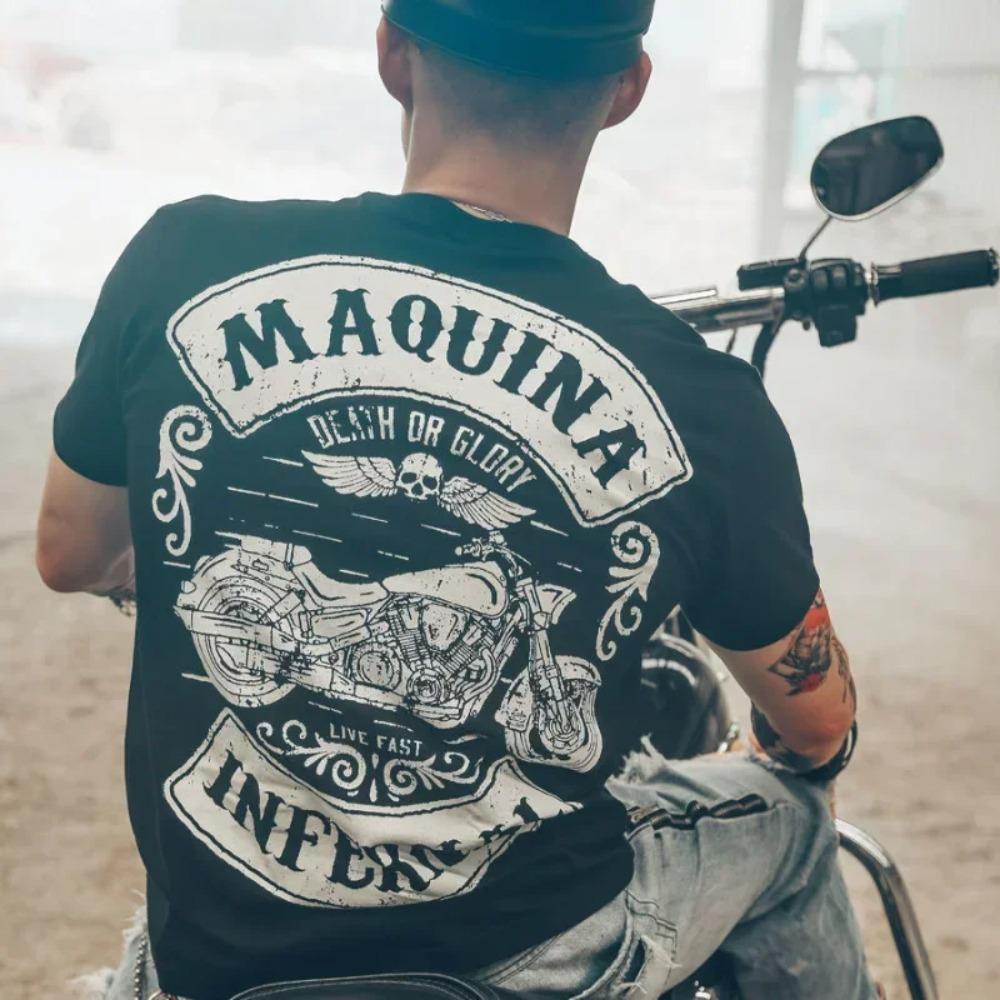 Top Motorcycle Streetwear Print T Shirt For Men Goth Grunge Man Tee Shirts Anime Clothing Quick-drying Chic Korean Style Loose