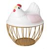 Rustic Egg Container Storage Hollow Iron Basket Hen Shape Egg Basket  Kitchen Accessories