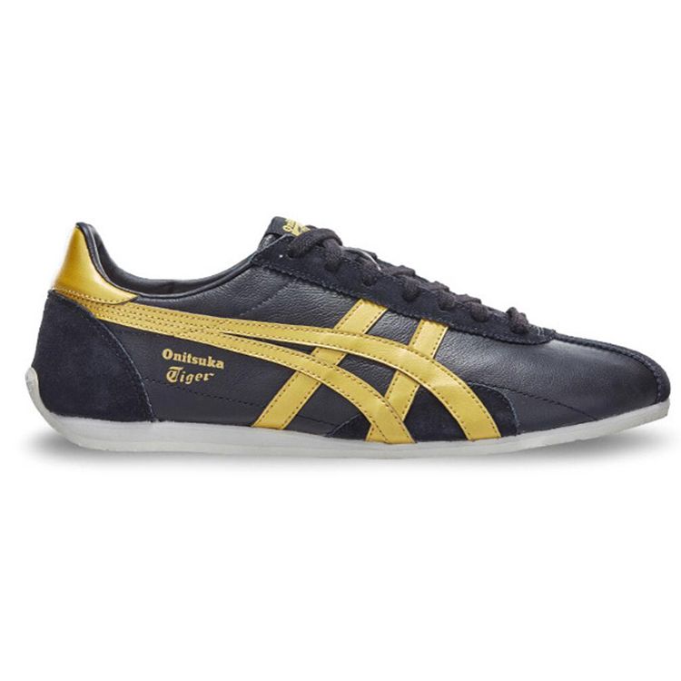 Onitsuka Tiger Runspark Classic Comfortable Non-Slip Lightweight Low-Top Casual Running Shoes Unisex sneaker Black Gold D201L-001