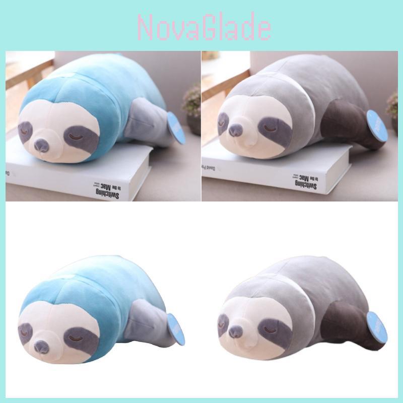 Adorable Sloth Plush Toy Pillow For Kids And Girls Short Plush And Pp Cotton Stuffed Blue And Grey