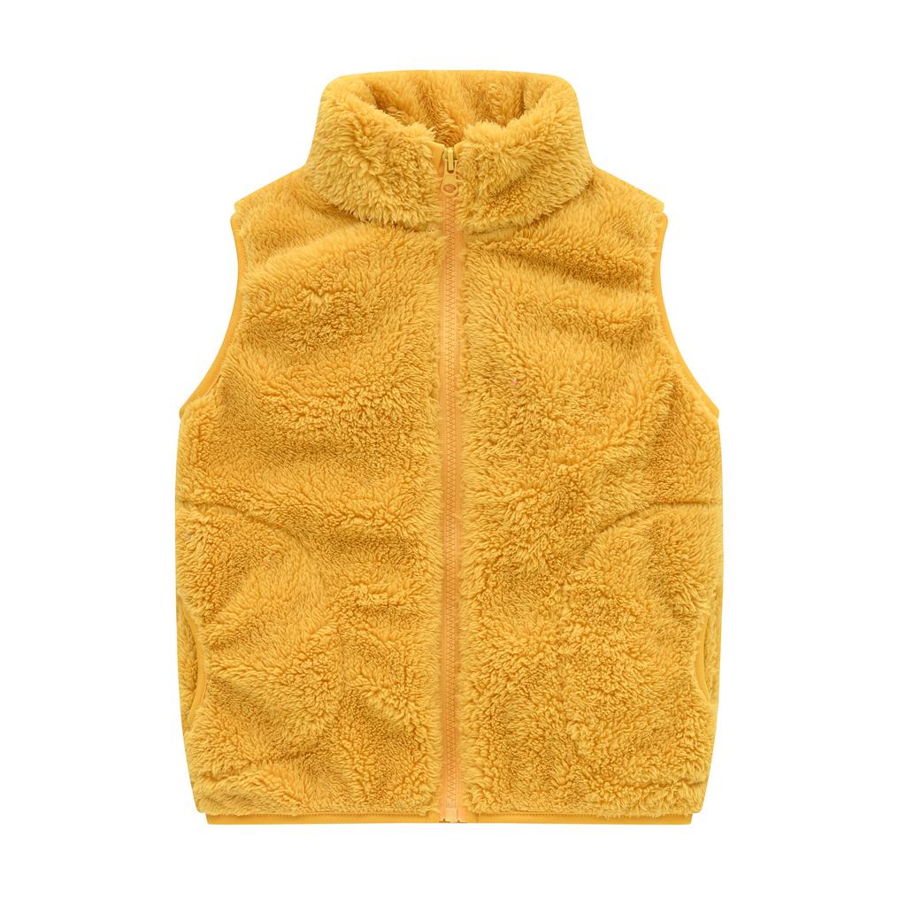 Lässige warme Samtweste für Jungen und Mädchen in mittlerer und großer Kindergröße, koreanische Version mit Taschen, Stehkragen, Pulloverweste, Jacke