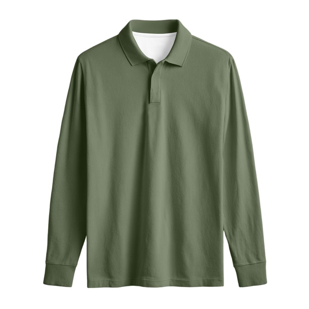 Men's Casual Retro Small V-neck Long-sleeved Top