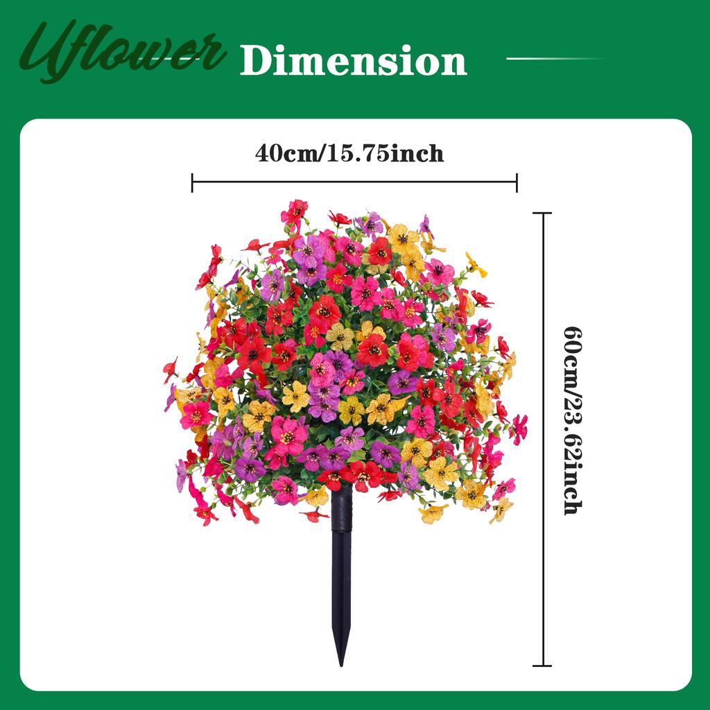 1/2pcs UV-Resistant Artificial Violet Flower Balls with Stakes, Realistic Outdoor Decor for Garden, Porch, Patio, Wedding, Home