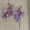 Pink Fabric Flower Clip on Earrings for Women Fashion Handmade Long Tassel Ear Clips Sweet Temperament Banquet Vacation Jewelry