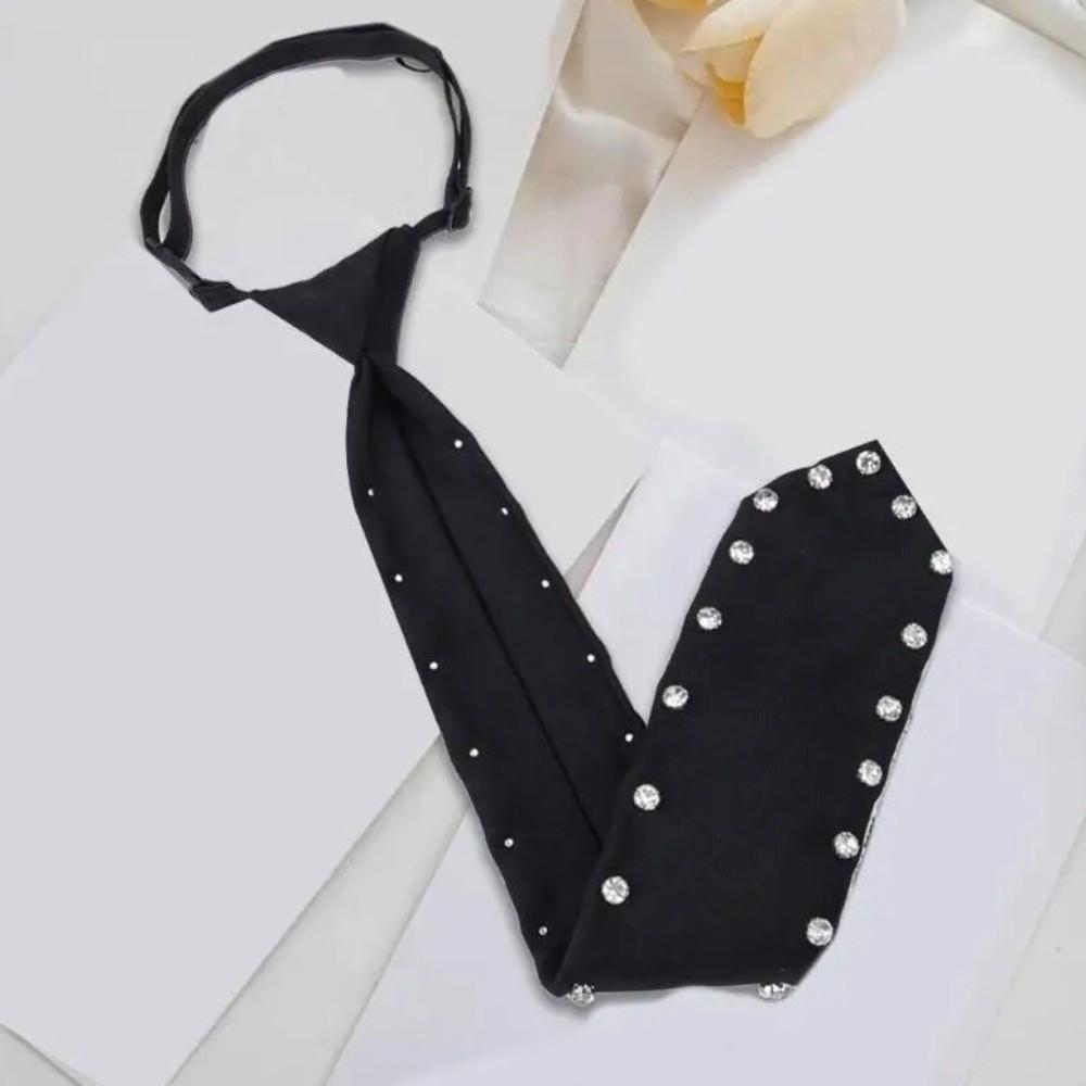 Glitter Business Adjustable Neck Tie Black Pre Tied Neck Tie  Uniform Shirt