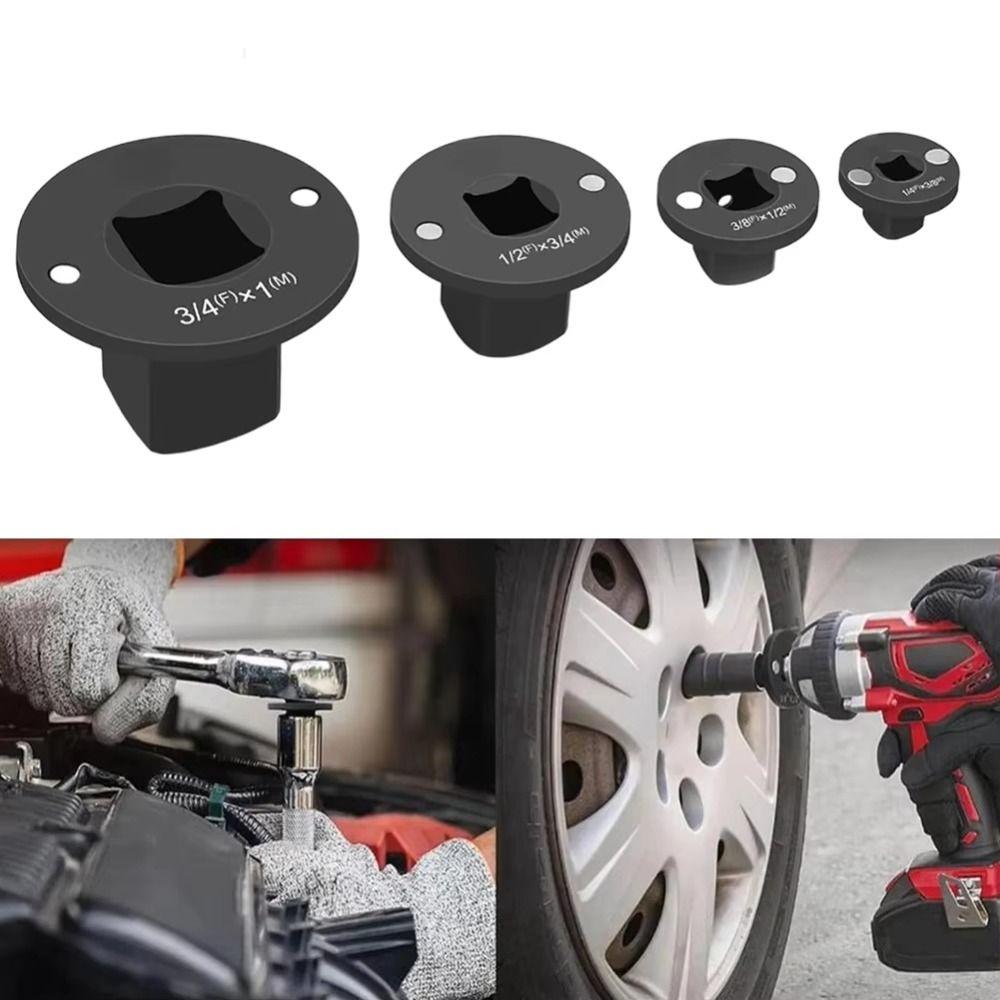 4Pcs Multi-function Drive Ratchet Adapter Portable Driver Socket Adapter  Wrench Accessory