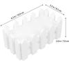 3Pcs Artificial Flower Pot Set White Simulative Plants Decor Wood Fence Design Leakproof Thickened Base for Car Desk Home