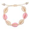 Colorful Printed Shell Bracelet for Women Bohemian Conch Braided Ankle Chain Bangle Adjustable Girls Summer Holiday Jewelry Gift