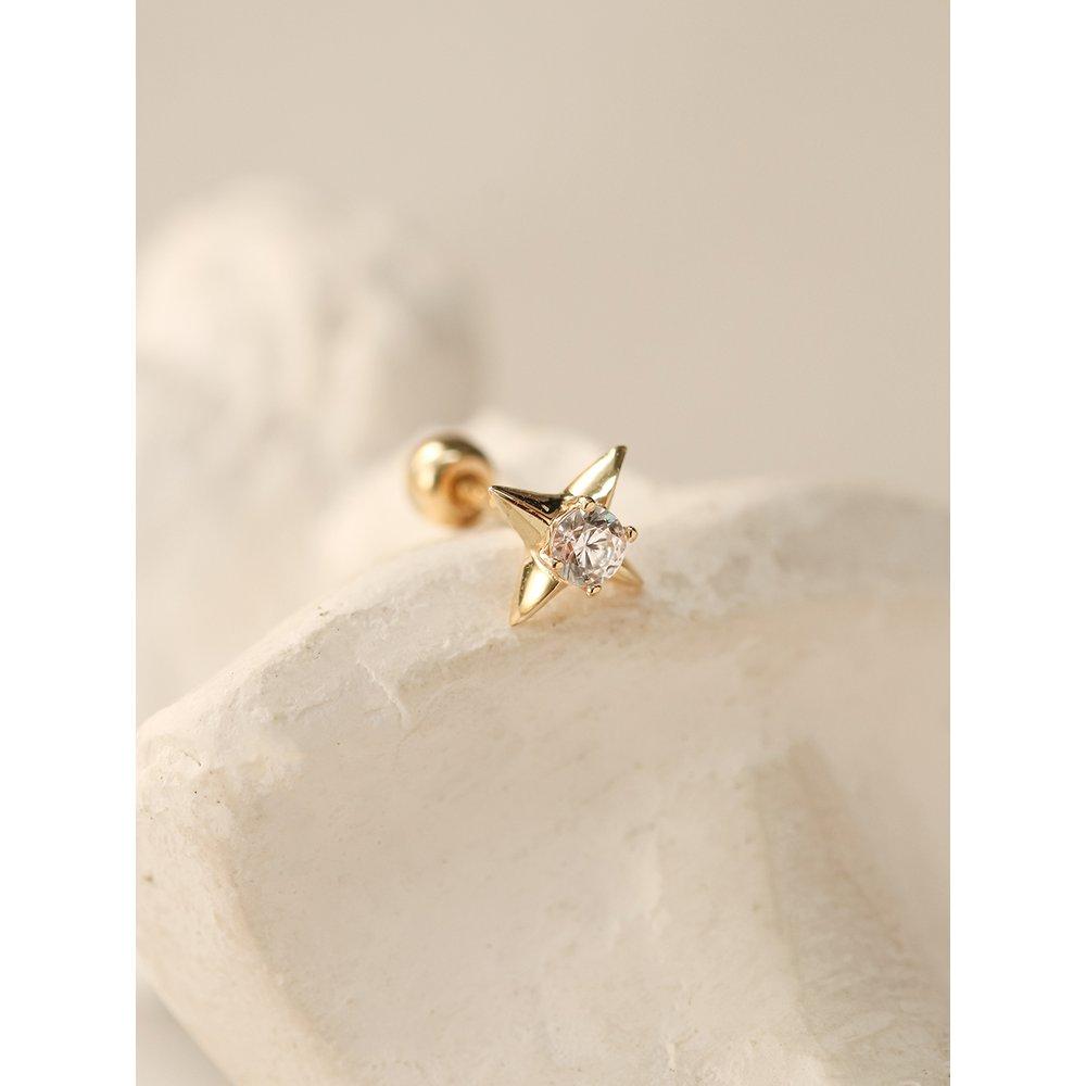 14K Stud Cubic Piercing Earrings