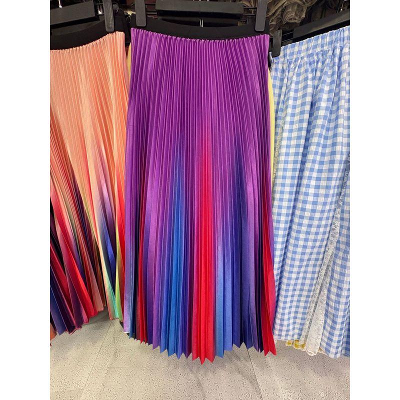 Solid Color Elastic Waist Bag Hip Skirt Pure Color Elastic Waist