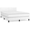 VidaXL Divan Bed with Mattress White 140x190cm Faux Leather - Model 3141000