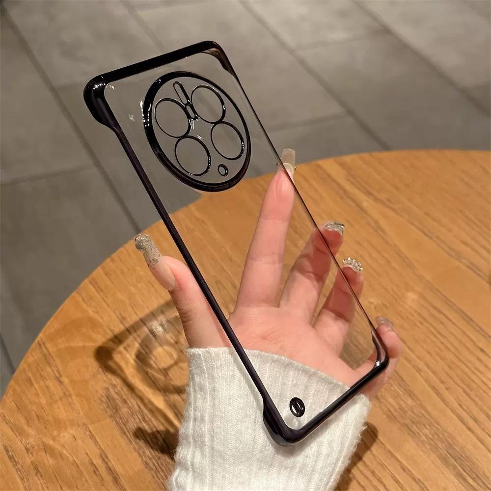 

Чехол для телефона Huawei Mate60Pro Электроплакированный Безрамочный HONOR 200 Ультратонкий ПК Прозрачный Pura70 Жесткий Чехол Huawei Mate60Pro [Fine Hole] чёрный