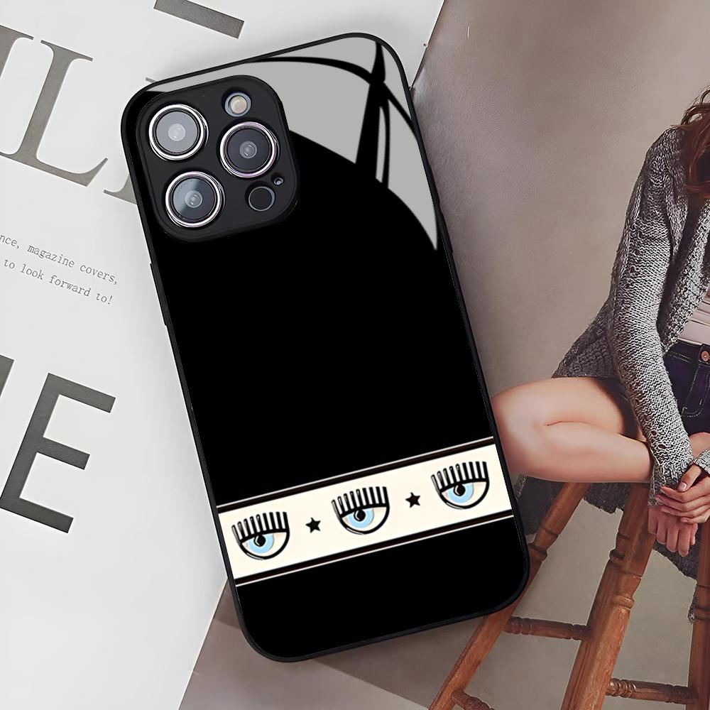 

Hot Ferragnies Eyes Chiara Phone Case for Iphone 16 15 14 12 11 13 Pro Max Mini X Xr Xs Se 8 Puls glass Cover iPhone 13 Pro