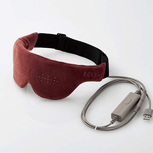 

ELECOM ECLEAR Warm USB Hot Eye Mask, Relieves Soothing Heat to 40℃ (104×F), Pinhole Design for Eye Comfort, Compatible with Mobile Chargers, Washable