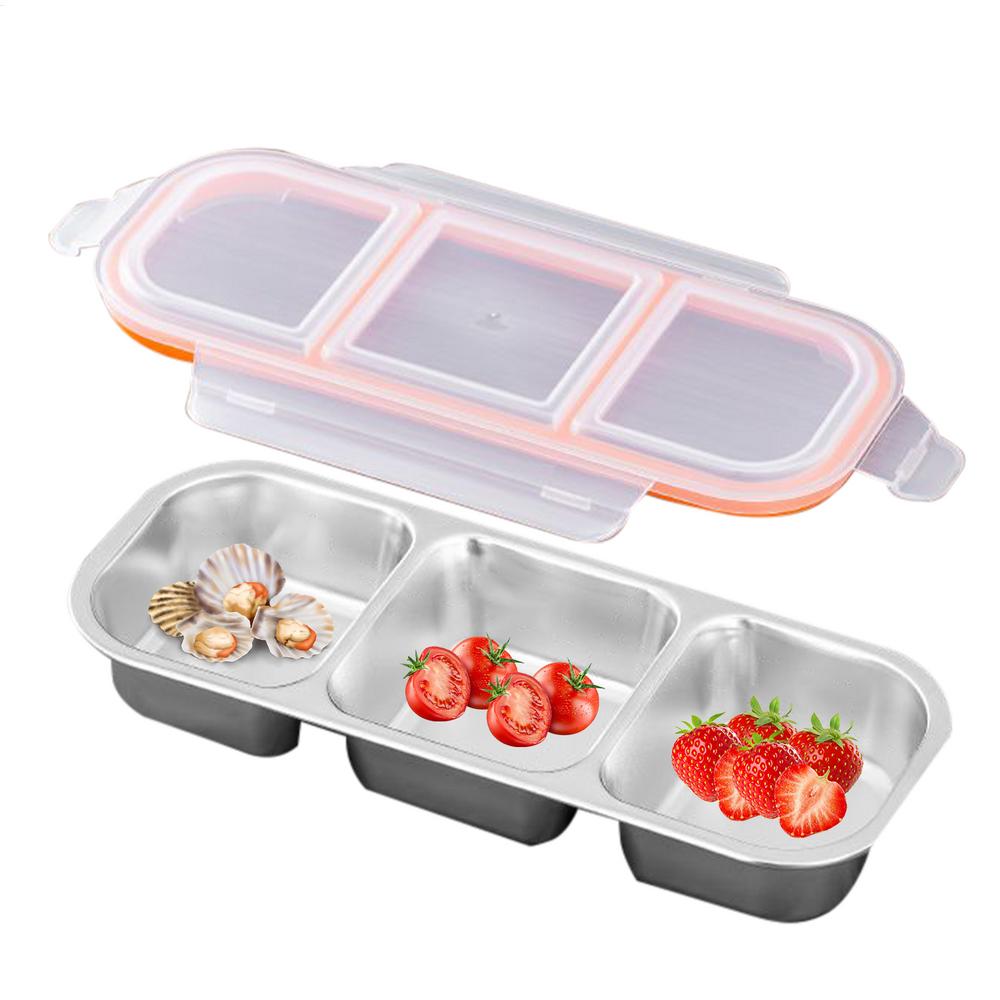Snack Pack Containers Stackable Reusable Fruit Box With Divider Multi Compartment Leakproof Silicone Sealed Food Storage For