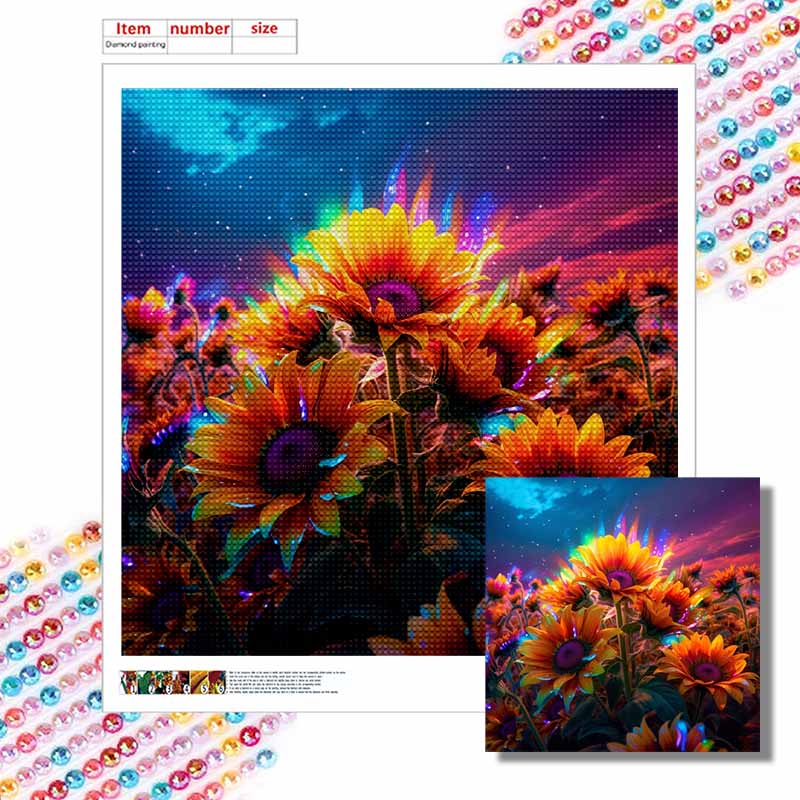 New Arrival 5D DIY Full Circle Diamond Painting "Sunflower" Embroidery Cross Stitch Home Decor Gift