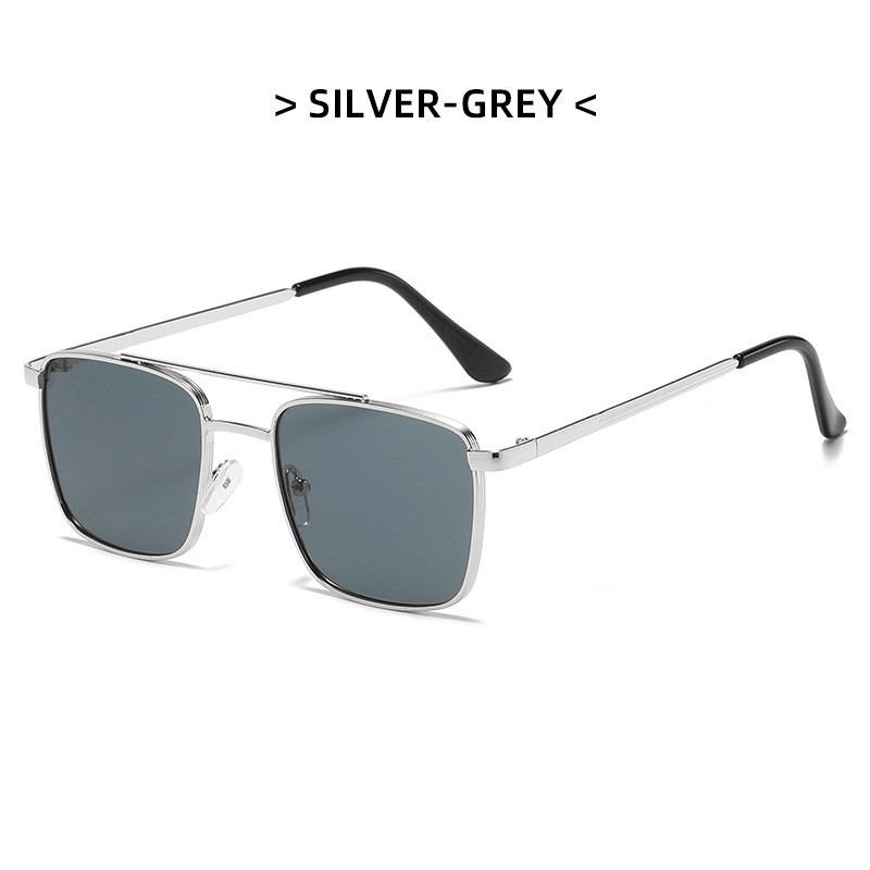 Fashion Metal Square Frame Women's Outdoor Sunglasses Classic Double Beam Glasses