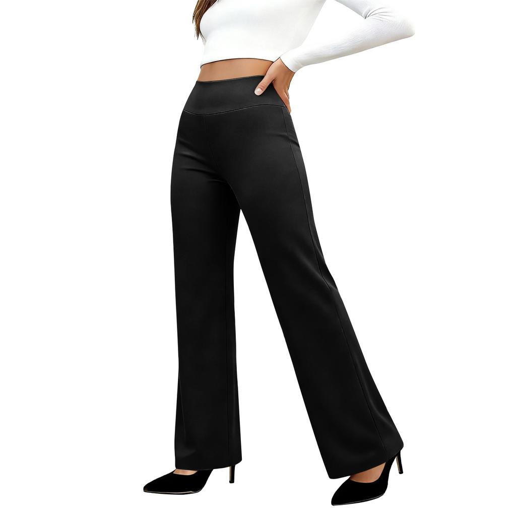 Women's high-waisted yoga pants, work pants, stretchy business-casual trousers